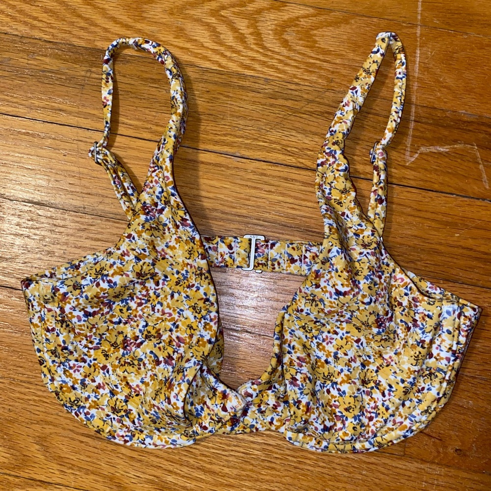 Floral Yellow Bathing Suit Top